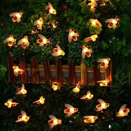 Solar-Lichterkette mit LED-Bienen