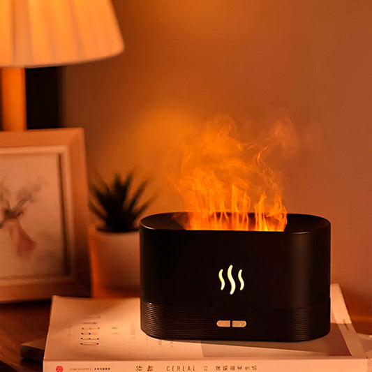 Innovativer Luftbefeuchter mit realistischem Flammeneffekt