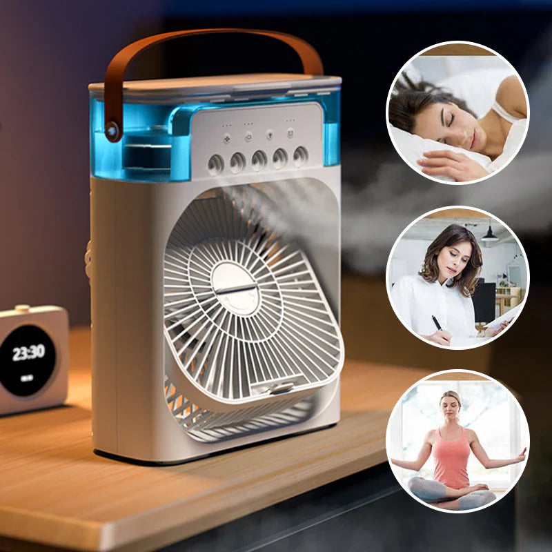 Multifunktionaler Ventilator mit Luftbefeuchtung & Kühlung