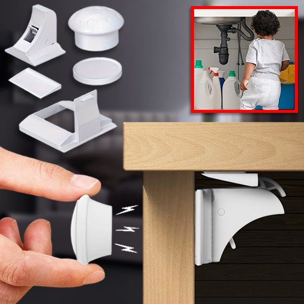 Kindersicherer Schrankverschluss mit Magnet (4er-Set)