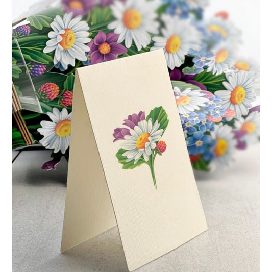 Dekorativer 3D-Blumenstrauß mit Karte