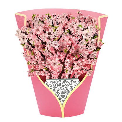 Dekorativer 3D-Blumenstrauß mit Karte