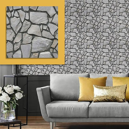 3D-Felsen-Wandsticker (10 Stk.)