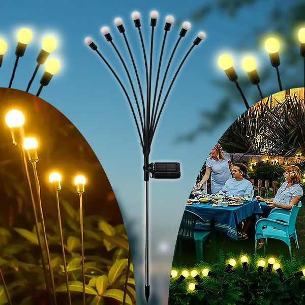 Solargartenleuchte mit 6 Glühbirnen
