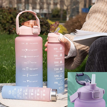 Wasserflaschen mit Motivationssprüchen (3er-Set)