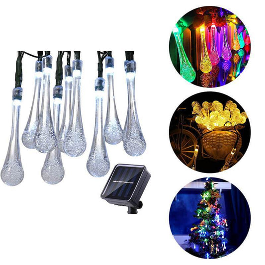 Wasserdichte Solar-LED-Lichterkette in Tropfenform