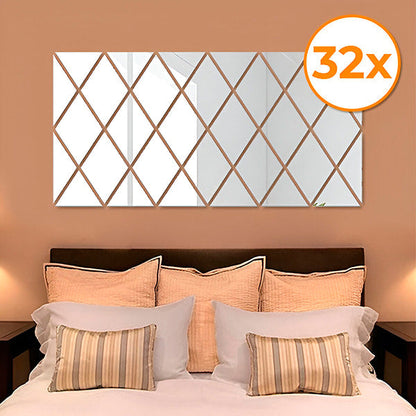 Moderne 3D-Spiegel in Diamantform (3 Stk.)