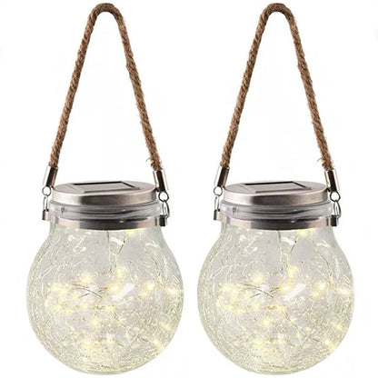 Hängende Gartenlampe mit Bruchglas-Effekt