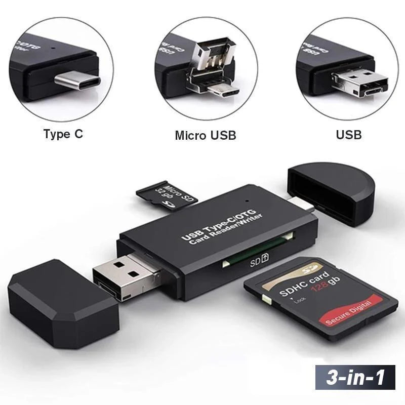 Universeller USB-C & Micro-USB Kartenleser