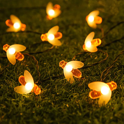 Solar-Lichterkette mit LED-Bienen
