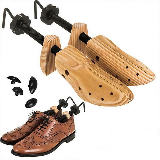 Verstellbare Schuhspanner aus Massivholz
