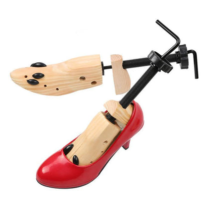 Verstellbare Schuhspanner aus Massivholz