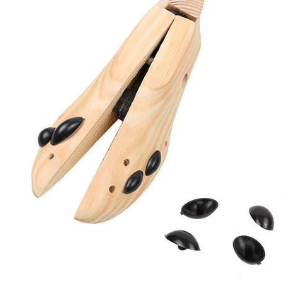 Verstellbare Schuhspanner aus Massivholz