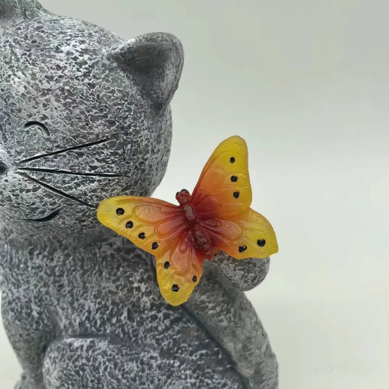 Kreative Solarlampe im Katzendesign